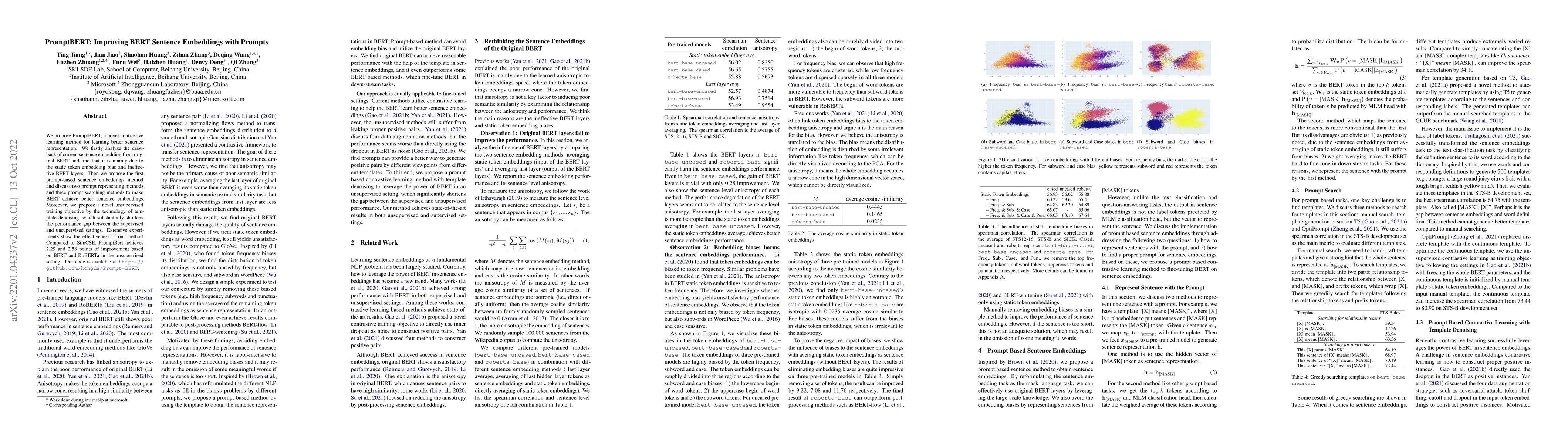Thumbnail for PromptBERT: Improving BERT Sentence Embeddings with Prompts