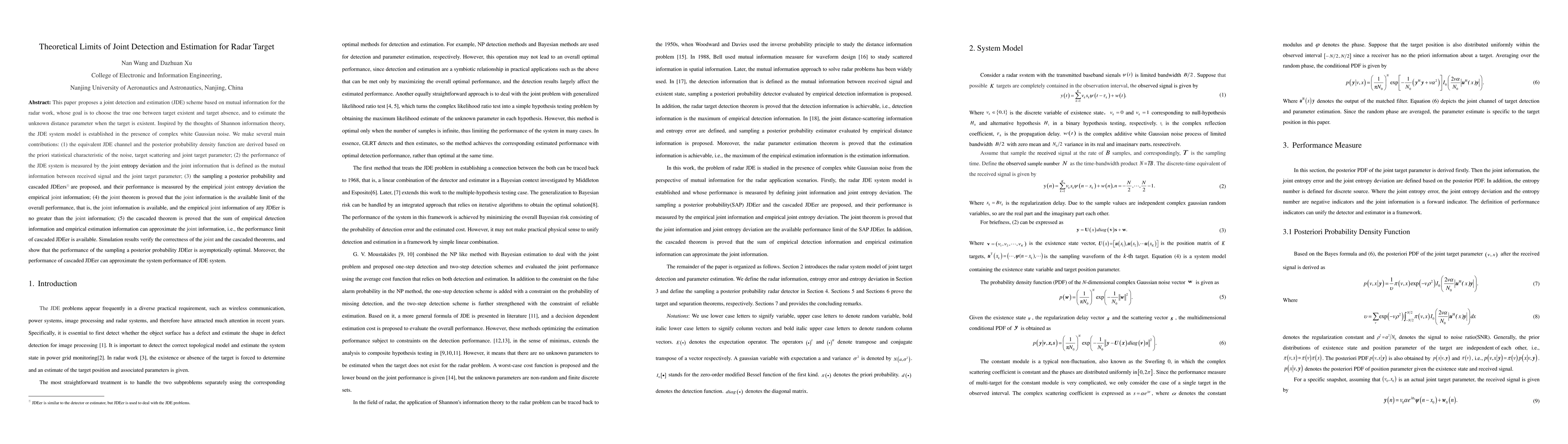 Thumbnail for Theoretical Limits of Joint Detection and Estimation for Radar Target