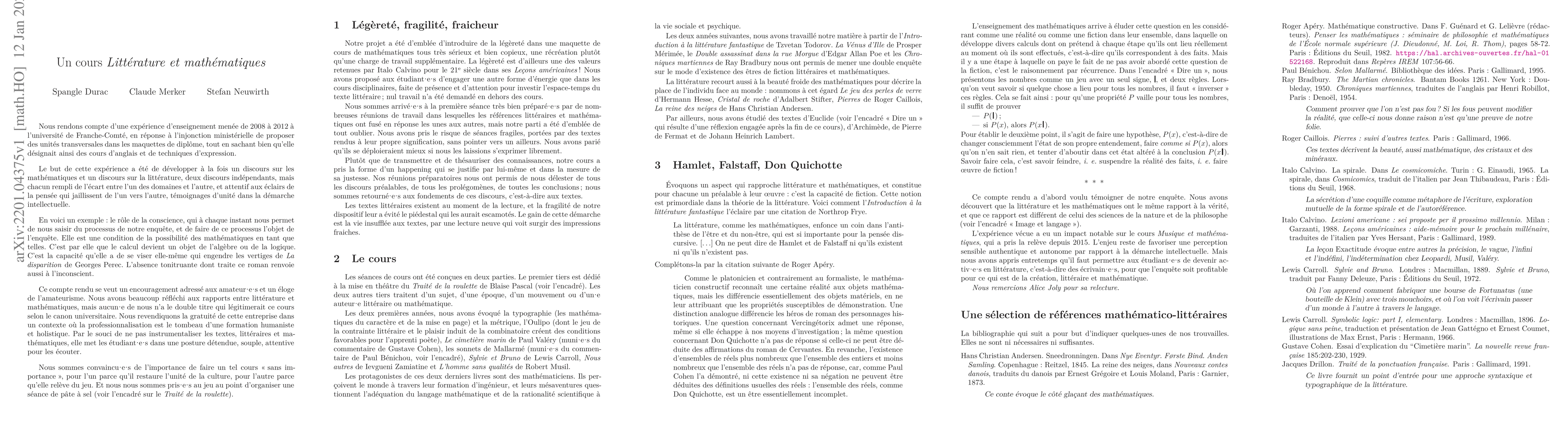 Thumbnail for A course Literature and mathematics