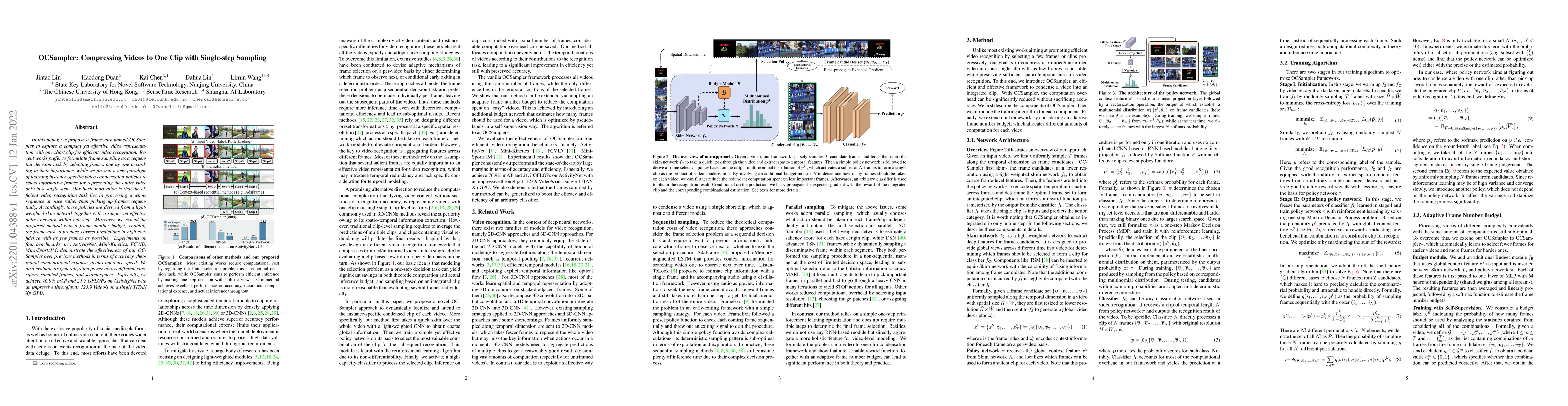 Thumbnail for OCSampler: Compressing Videos to One Clip with Single-step Sampling