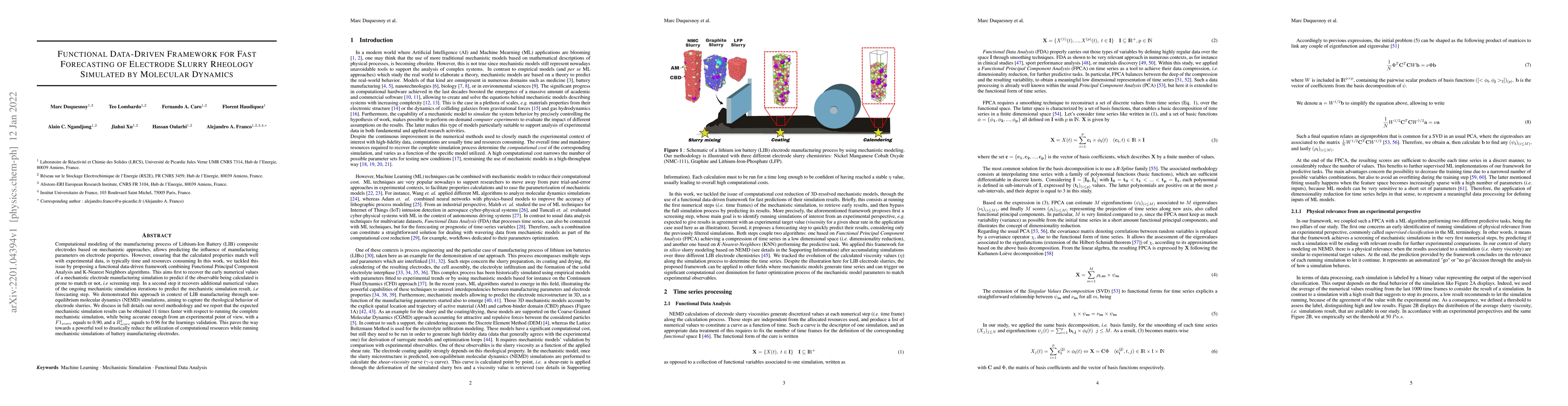 Thumbnail for Functional Data-Driven Framework for Fast Forecasting of Electrode
  Slurry Rheology Simulated by Molecular Dynamics