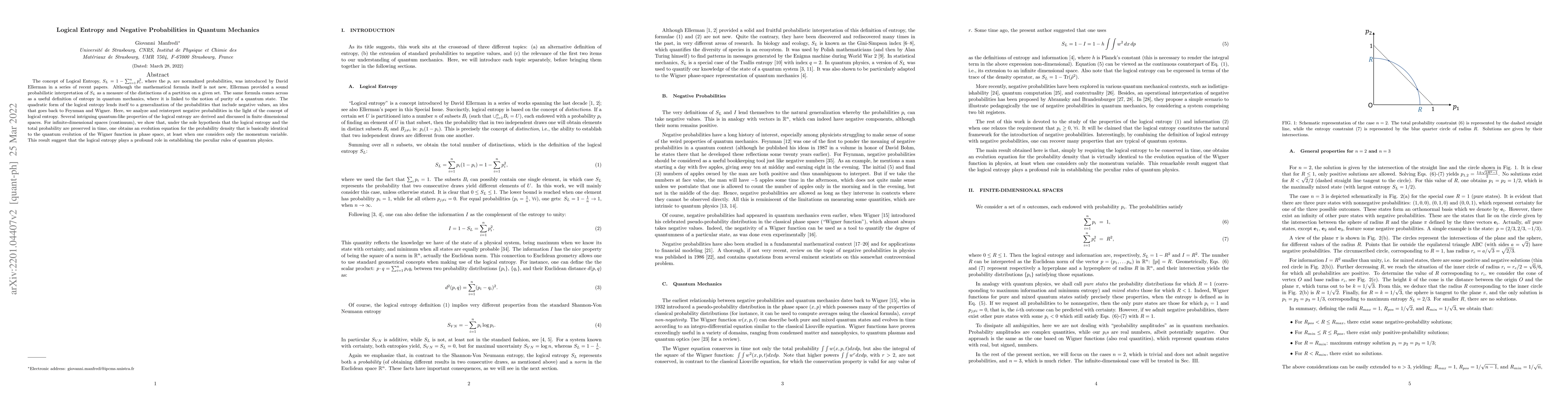 Thumbnail for Logical Entropy and Negative Probabilities in Quantum Mechanics