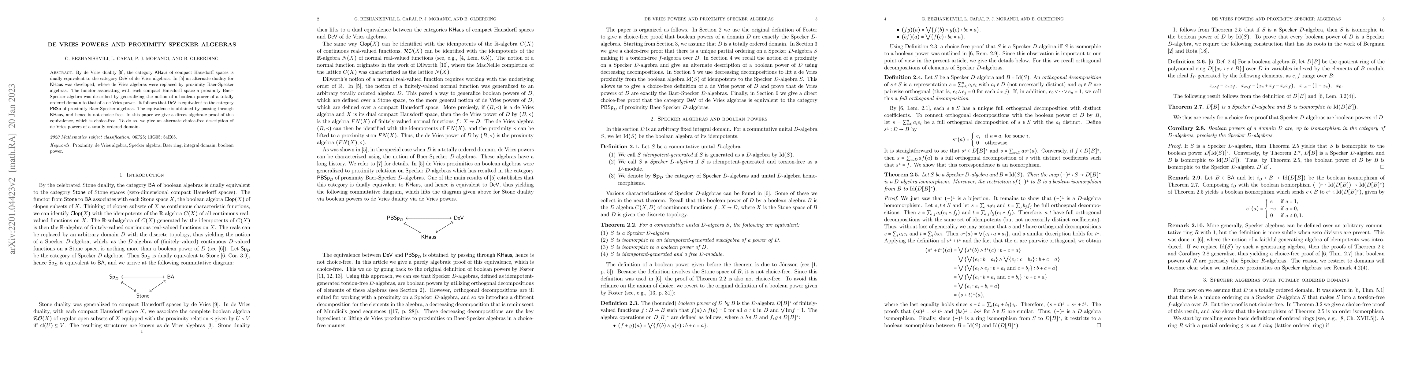 Thumbnail for De Vries powers and proximity Specker algebras