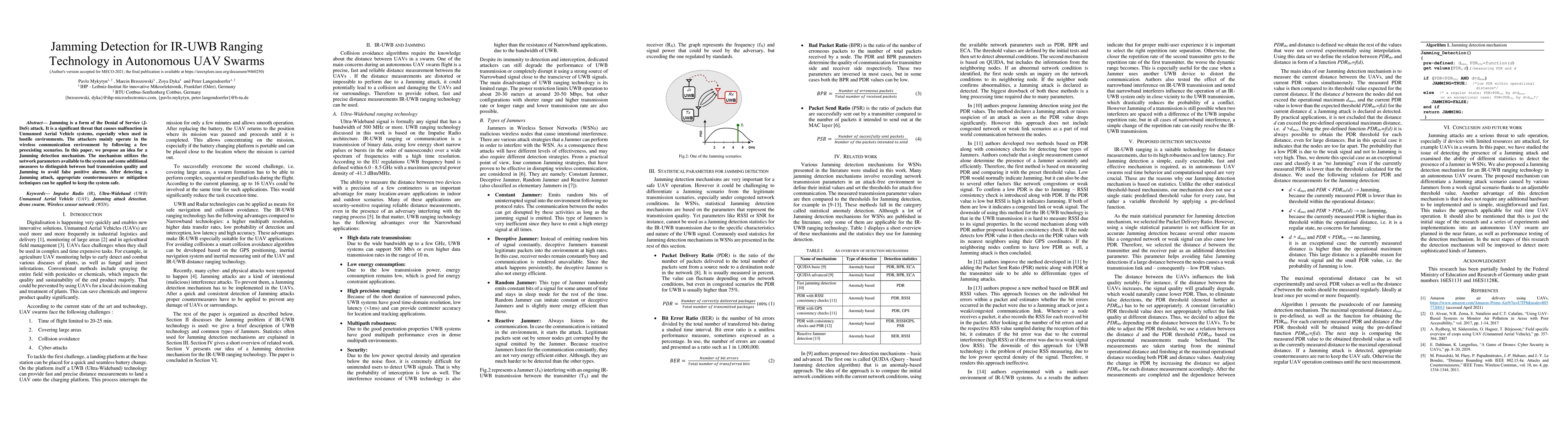 Thumbnail for Jamming Detection for IR-UWB Ranging Technology in Autonomous UAV Swarms