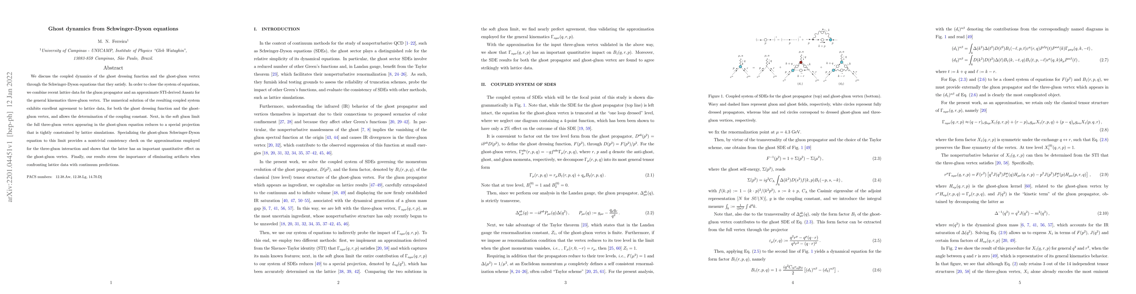 Thumbnail for Ghost dynamics from Schwinger-Dyson equations