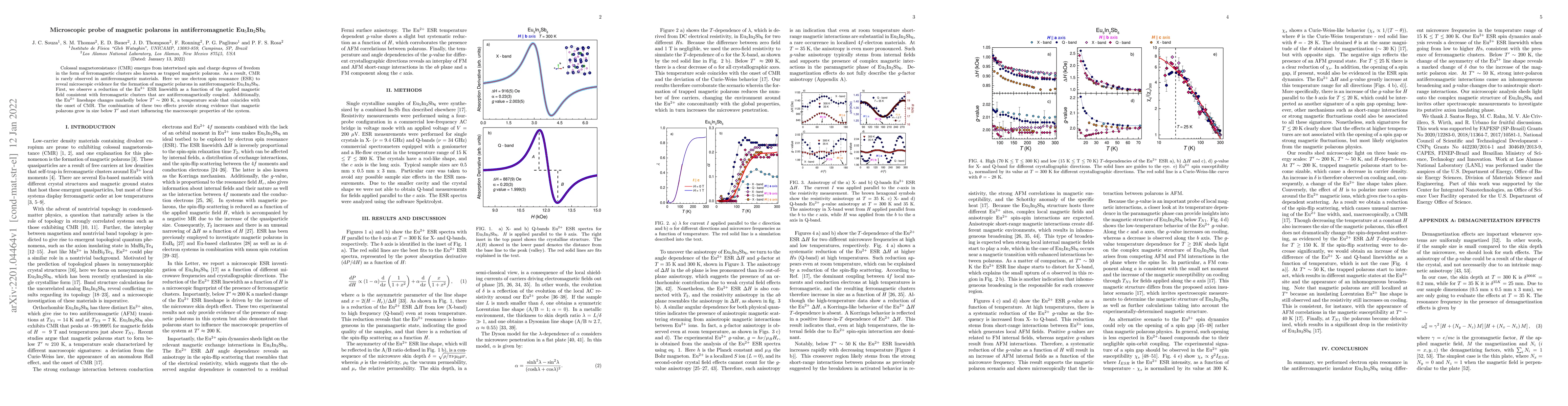 Thumbnail for Microscopic probe of magnetic polarons in antiferromagnetic
  Eu$_{5}$In$_{2}$Sb$_{6}$