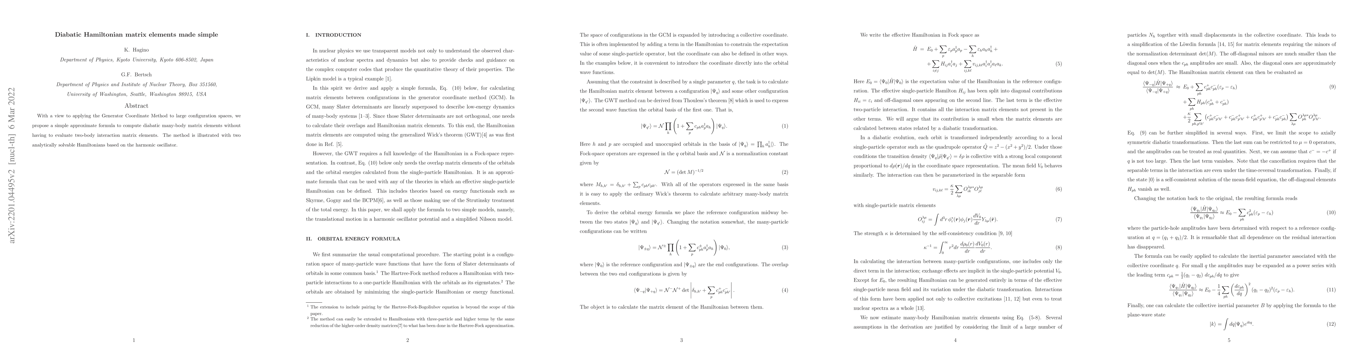 Thumbnail for Diabatic Hamiltonian matrix elements made simple