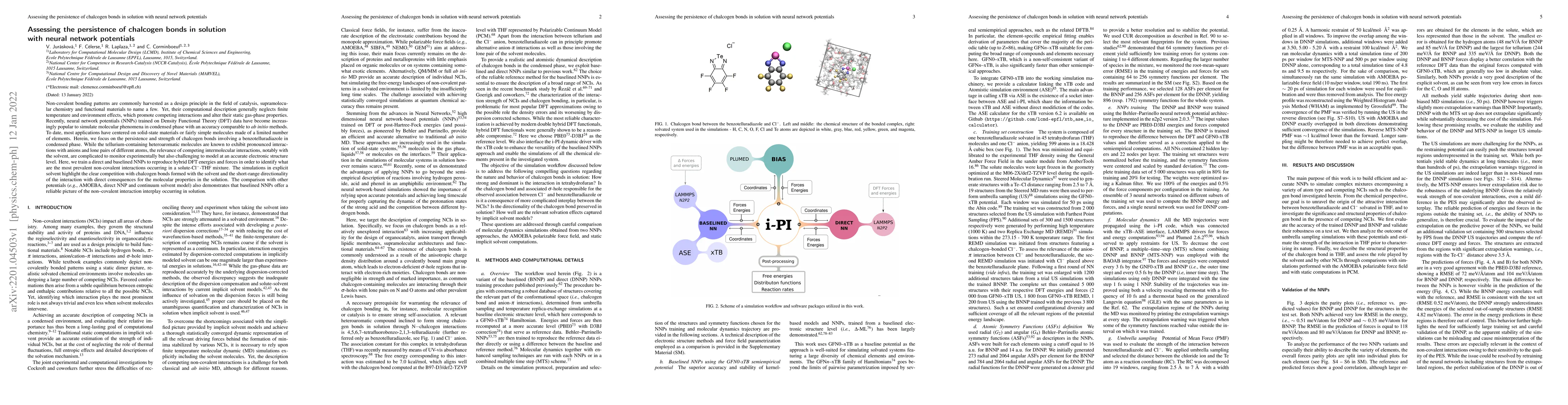 Thumbnail for Assessing the persistence of chalcogen bonds in solution with neural
  network potentials
