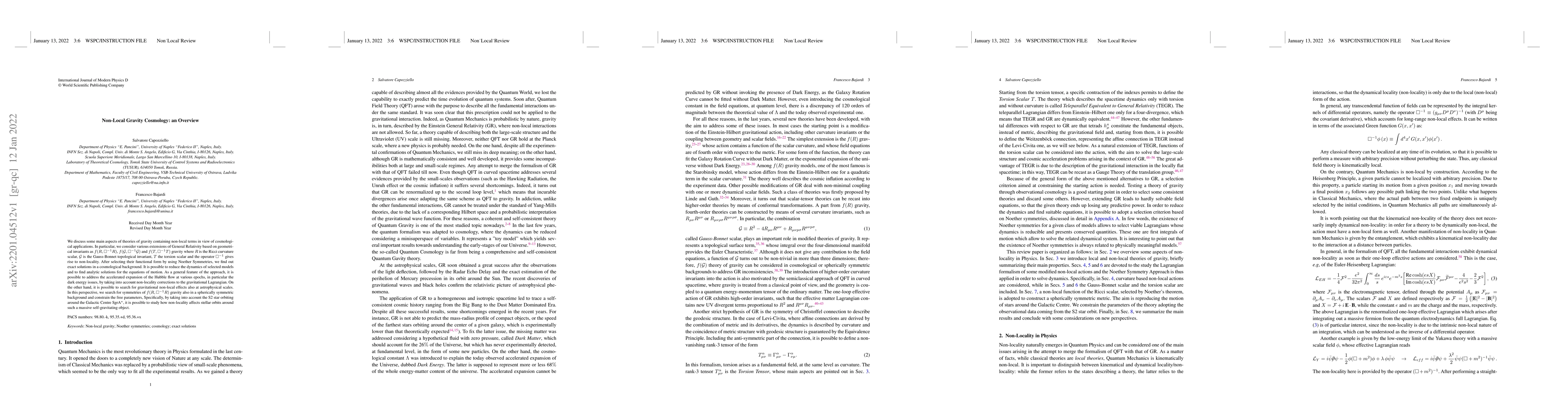 Thumbnail for Non-Local Gravity Cosmology: an Overview