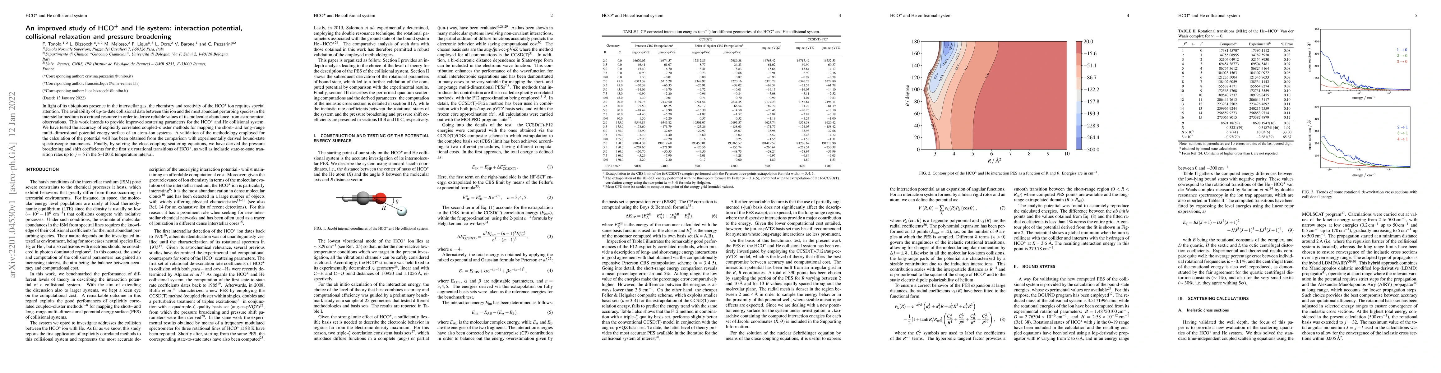Thumbnail for An improved study of HCO+ and He system: interaction potential,
  collisional relaxation and pressure broadening