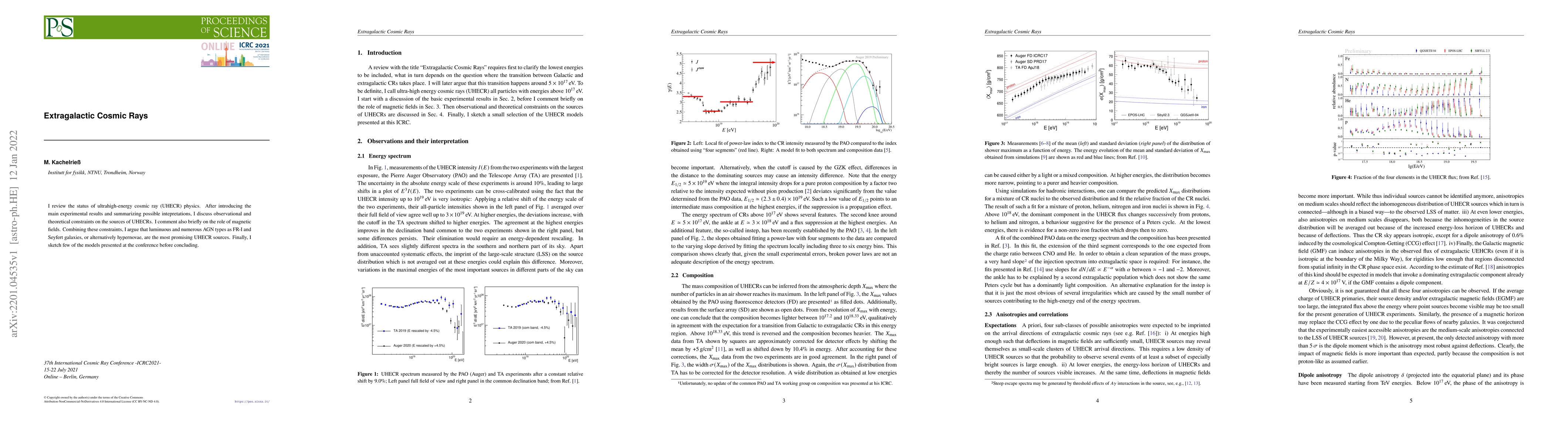 Thumbnail for Extragalactic cosmic rays