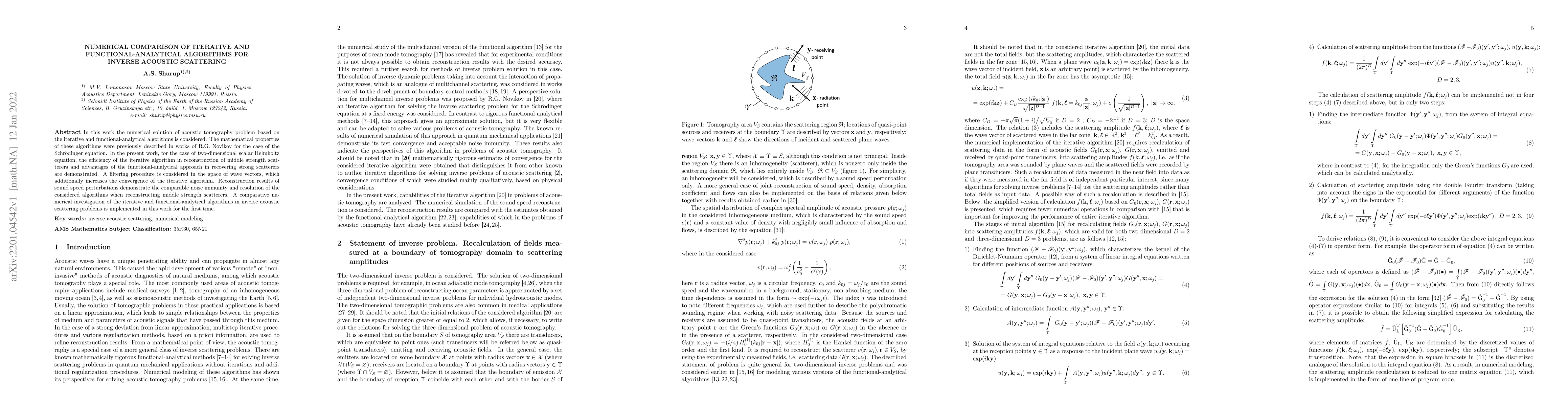 Thumbnail for Numerical comparison of iterative and functional-analytical algorithms
  for inverse acoustic scattering
