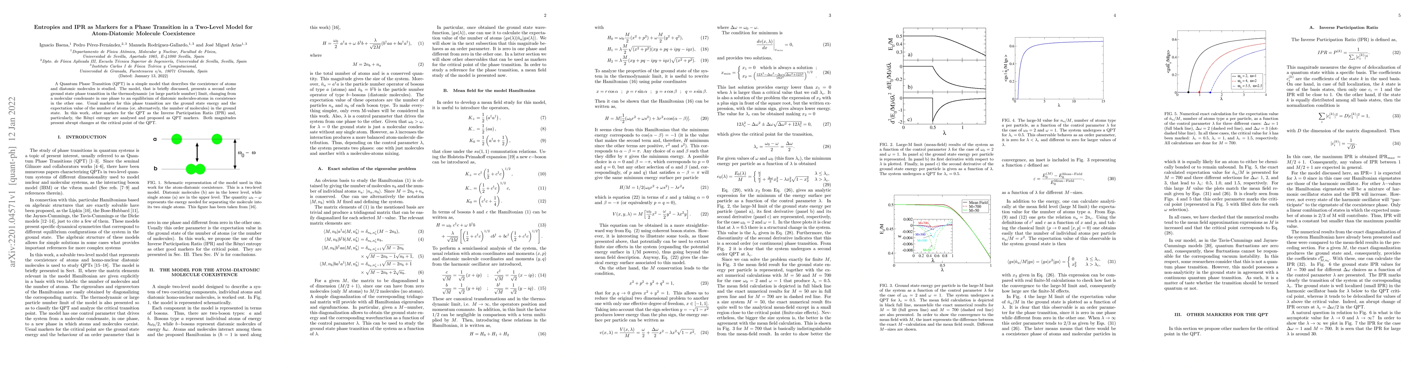 Thumbnail for Entropies and IPR as Markers for a Phase Transition in a Two-Level Model
  for Atom-Diatomic Molecule Coexistence