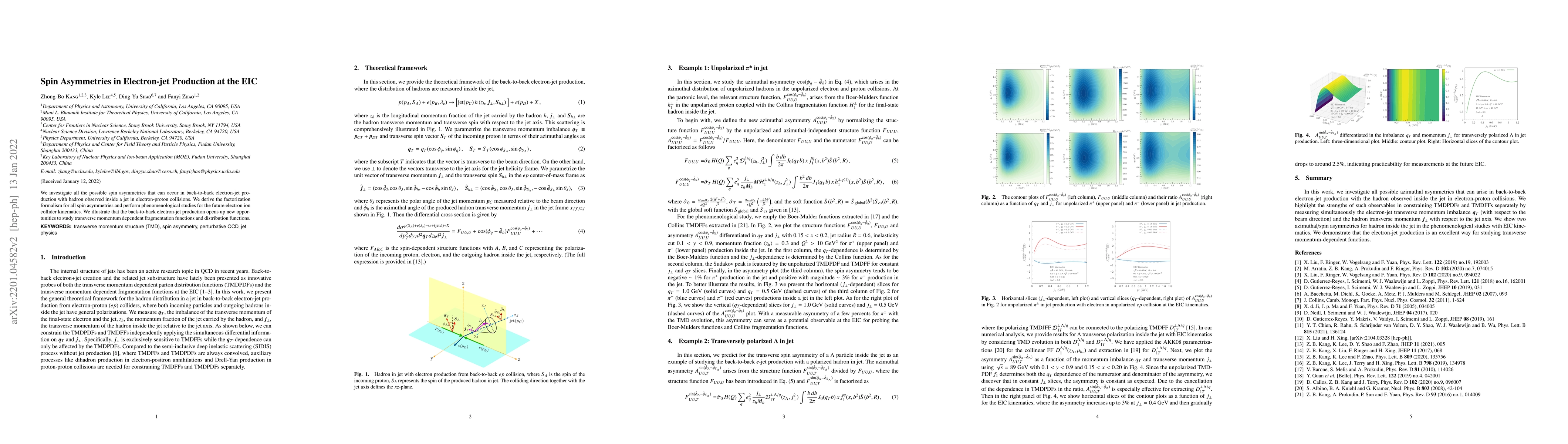 Thumbnail for Spin Asymmetries in Electron-jet Production at the EIC