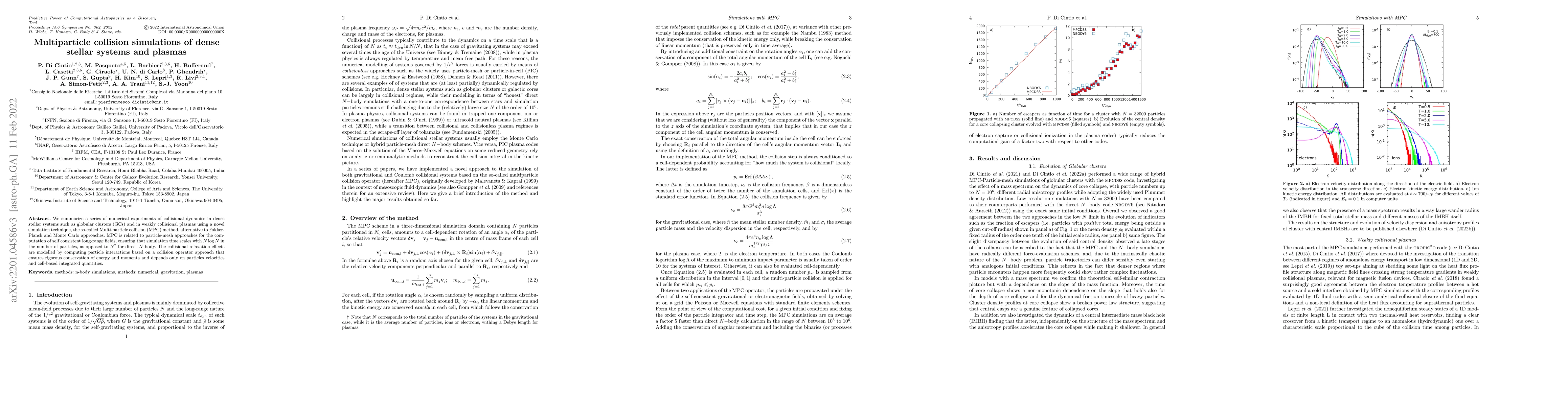 Thumbnail for Multiparticle collision simulations of dense stellar systems and plasmas