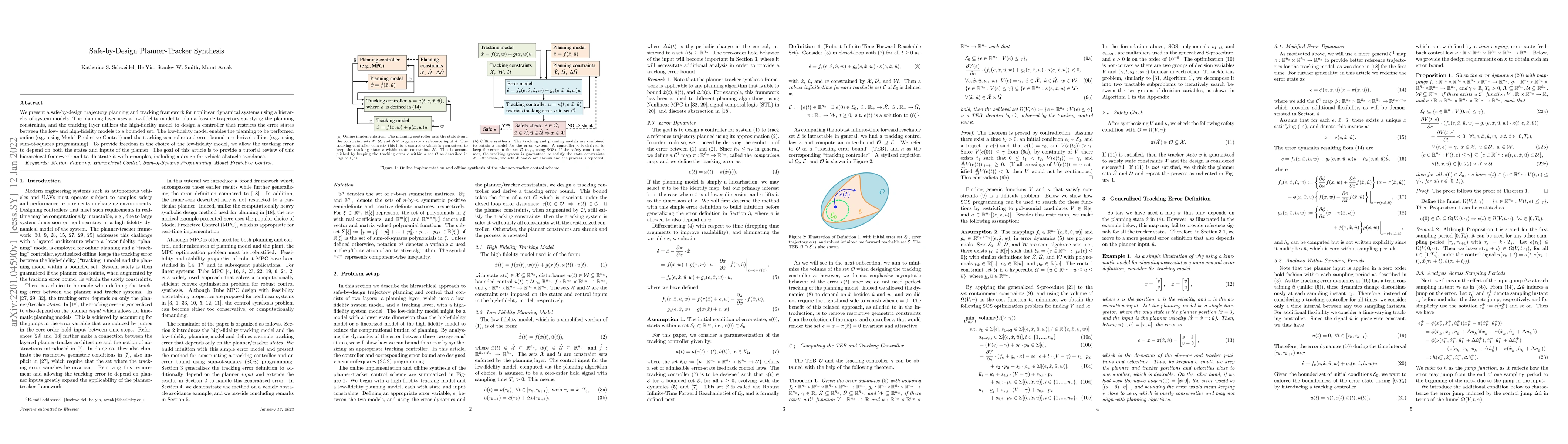 Thumbnail for Safe-by-Design Planner-Tracker Synthesis