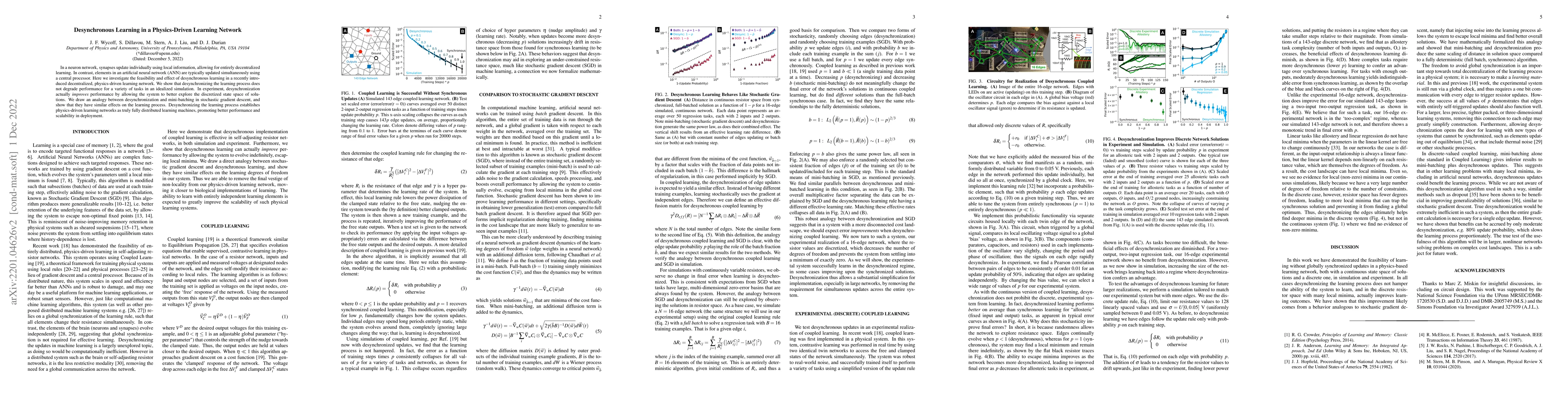 Thumbnail for Desynchronous Learning in a Physics-Driven Learning Network
