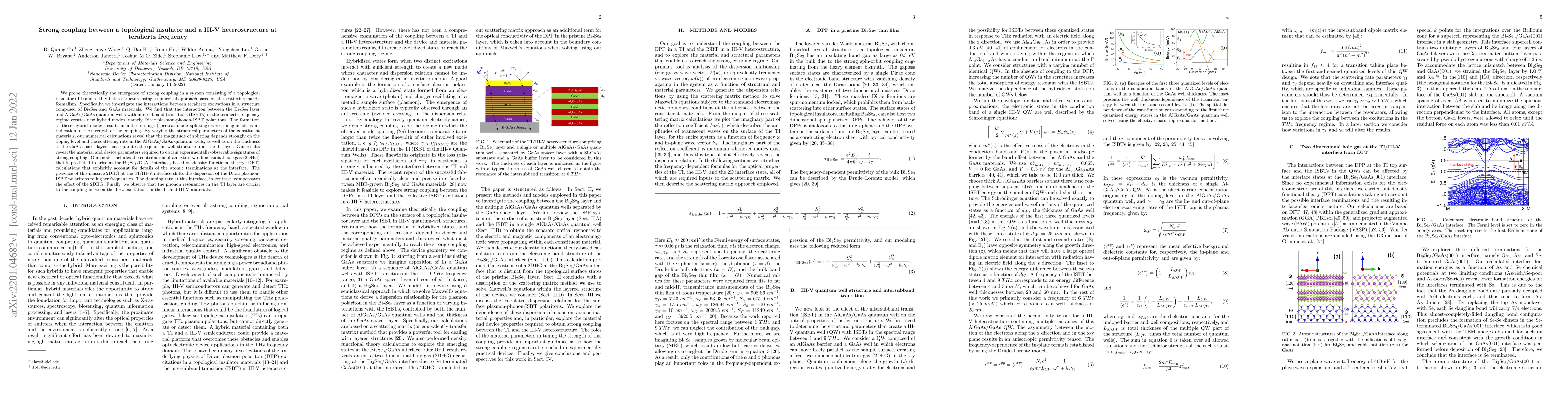 Thumbnail for Strong coupling between a topological insulator and a III-V
  heterostructure at terahertz frequency