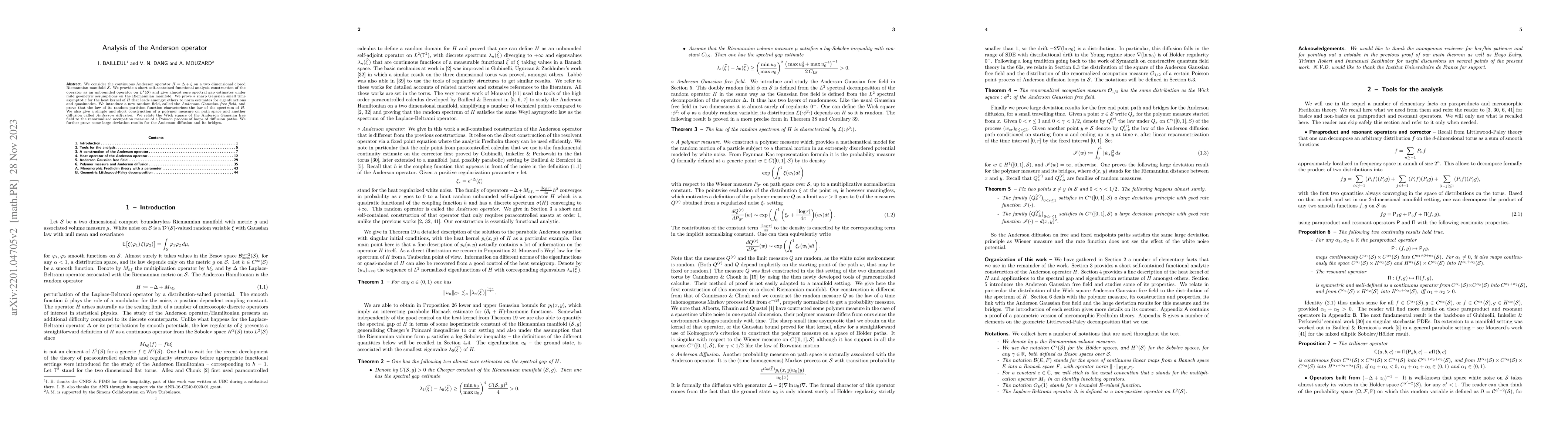 Thumbnail for Analysis of the Anderson operator