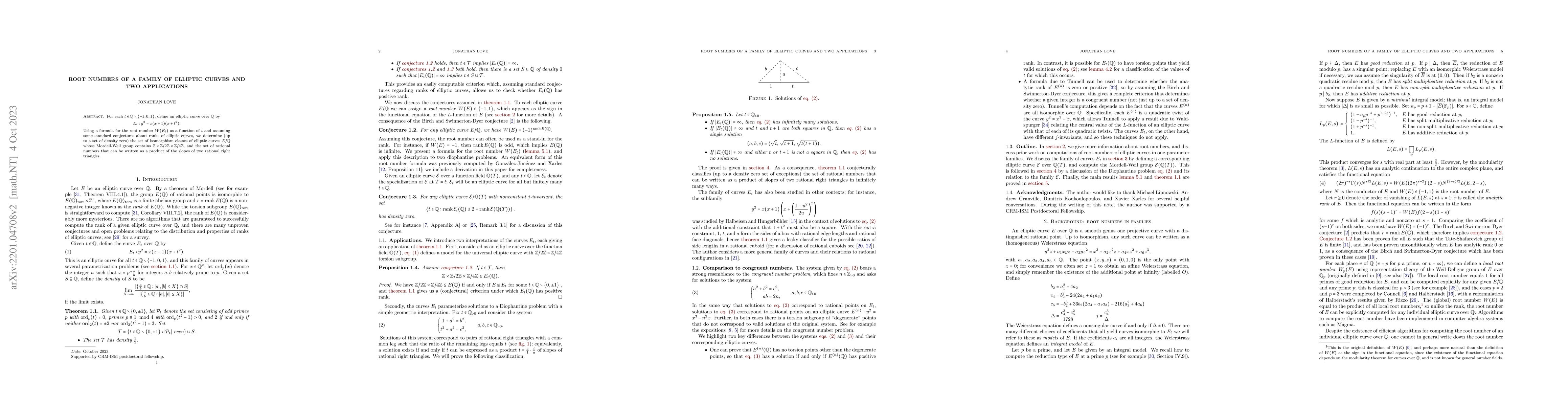 Thumbnail for Root numbers of a family of elliptic curves and two applications