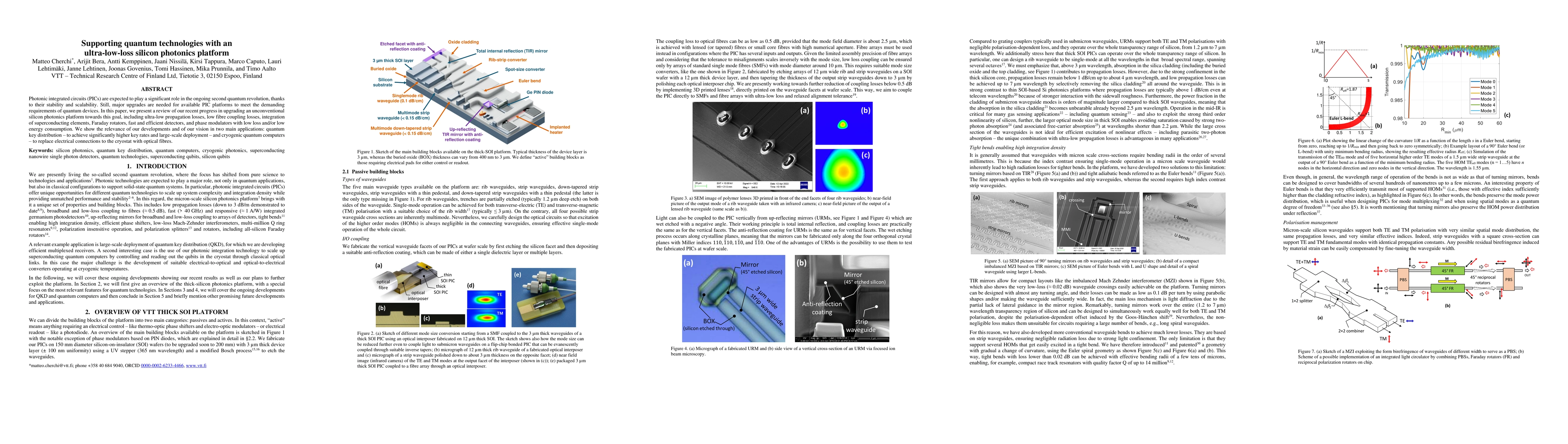 Thumbnail for Supporting quantum technologies with an ultra-low loss silicon photonics
  platform