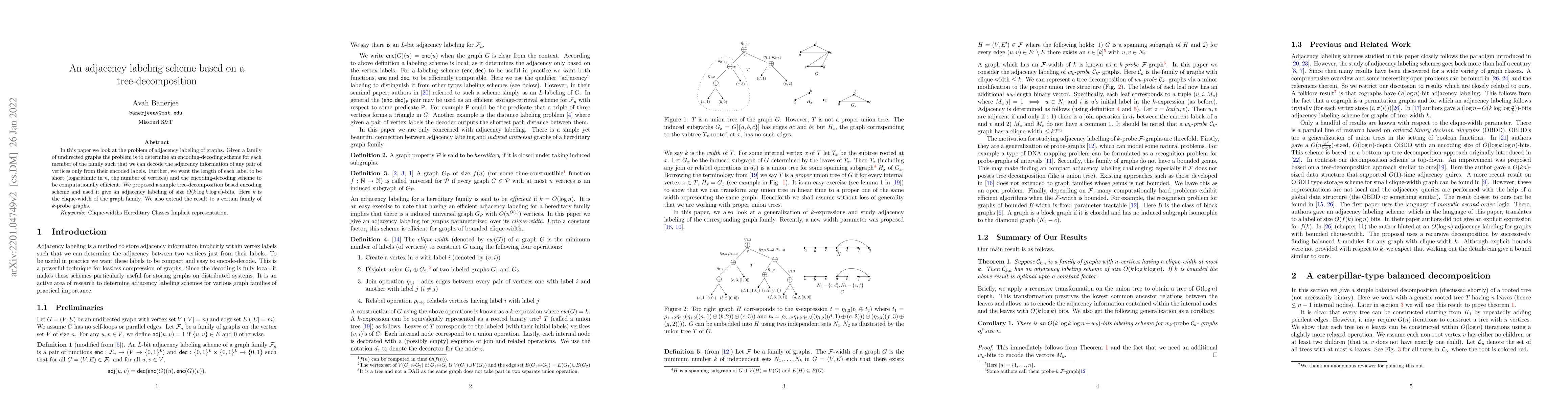 Thumbnail for An adjacency labeling scheme based on a tree-decomposition