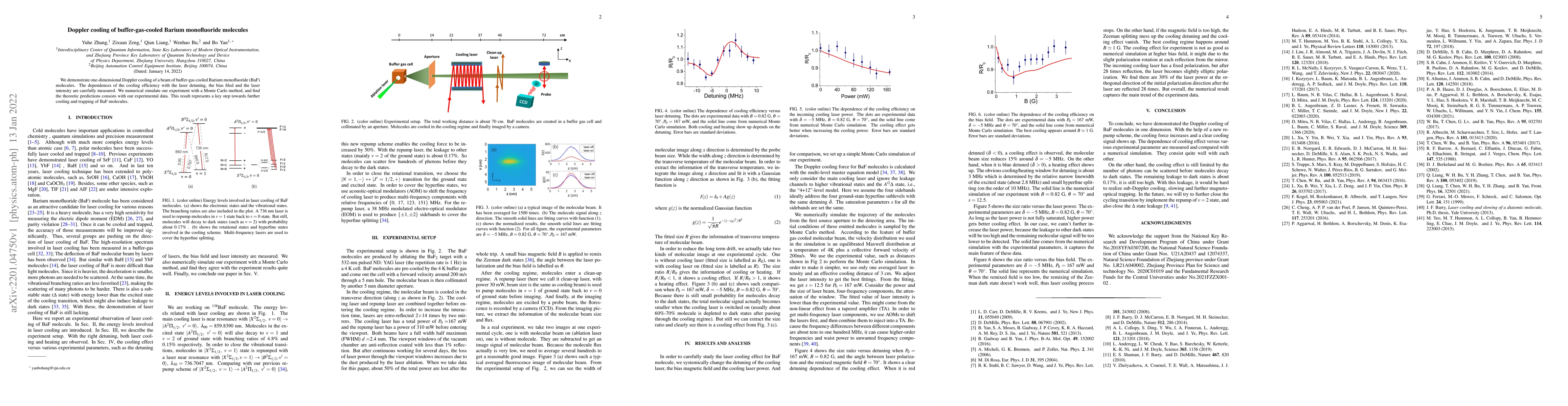 Thumbnail for Doppler cooling of buffer-gas-cooled Barium monofluoride molecules