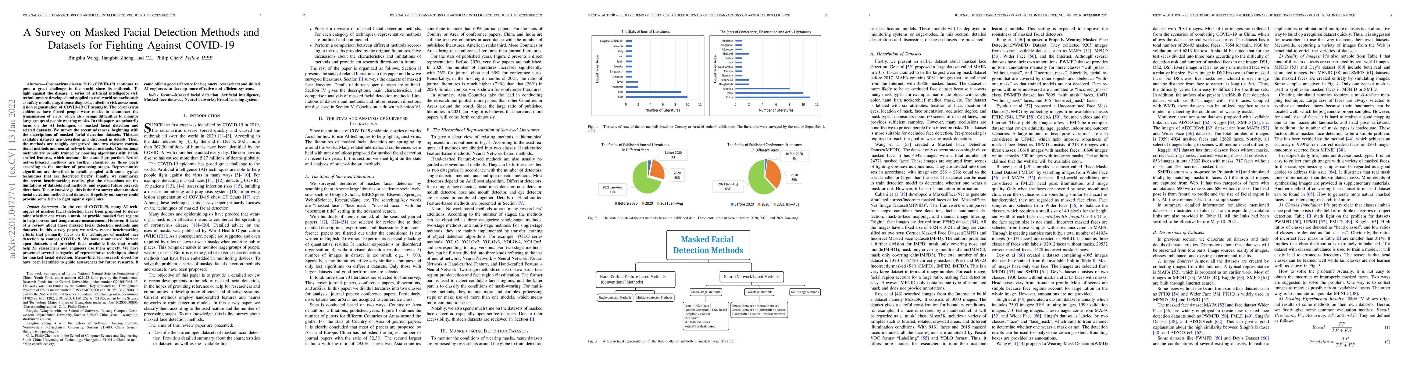 Thumbnail for A Survey on Masked Facial Detection Methods and Datasets for Fighting
  Against COVID-19