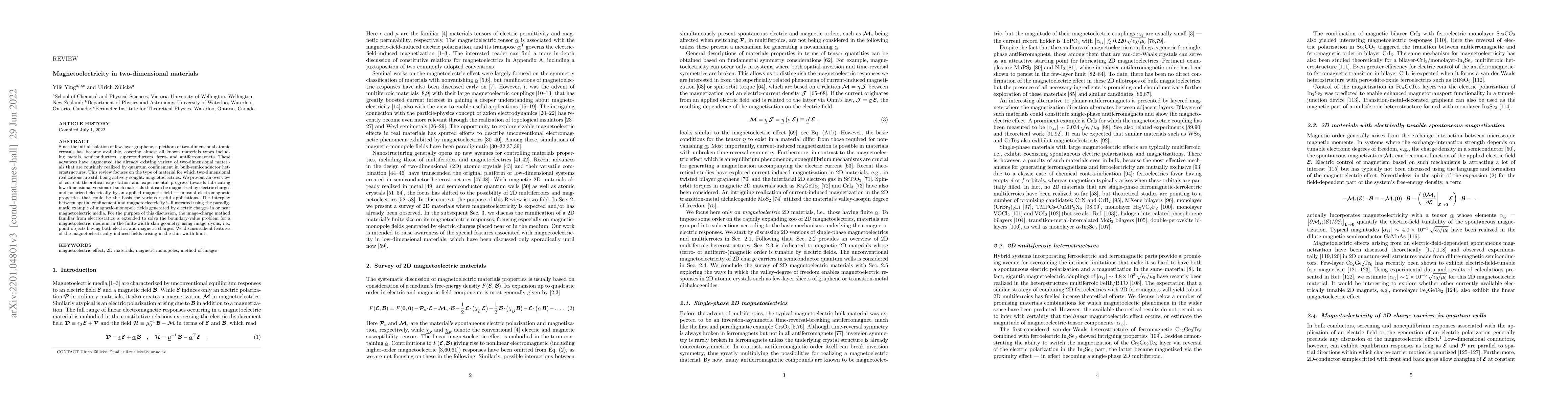 Thumbnail for Magnetoelectricity in two-dimensional materials