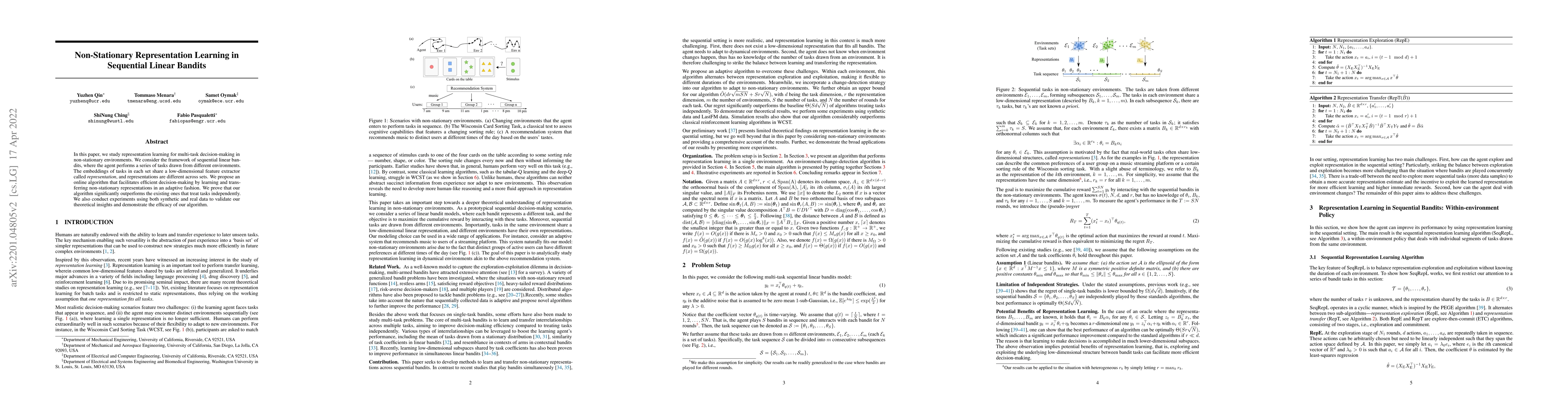 Thumbnail for Non-Stationary Representation Learning in Sequential Linear Bandits