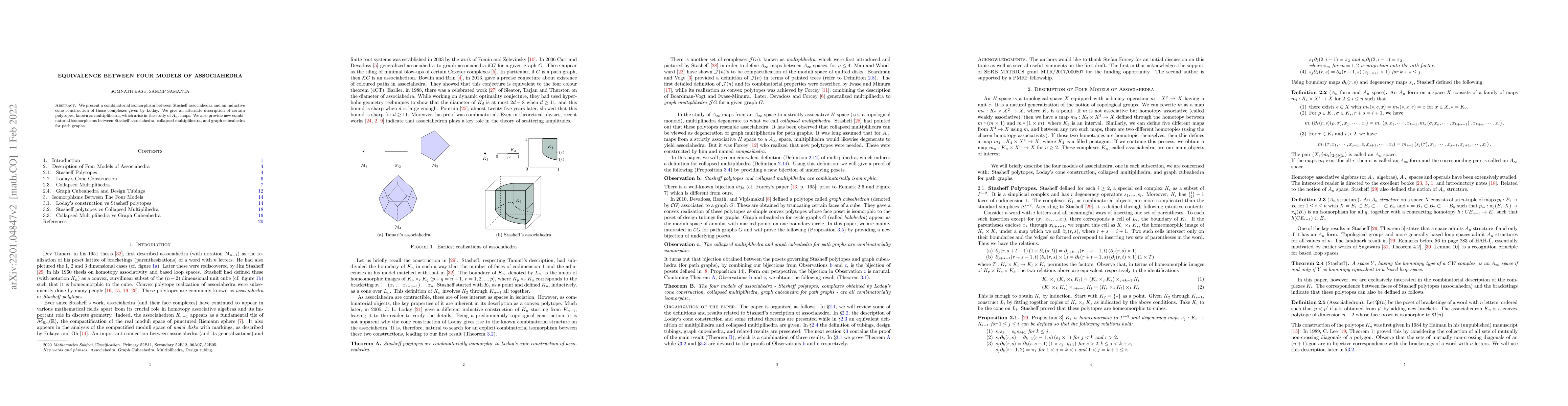 Thumbnail for Equivalence Between Four Models of Associahedra