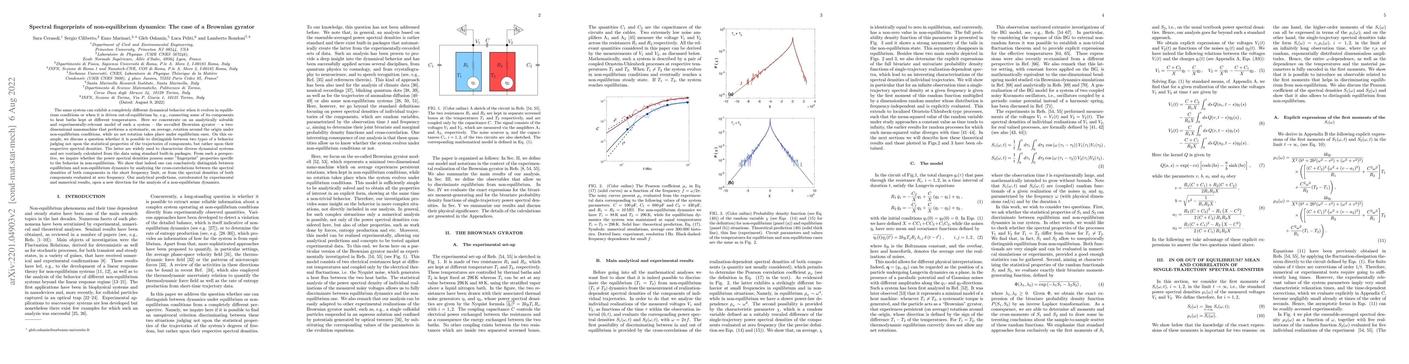 Thumbnail for Spectral fingerprints of non-equilibrium dynamics: The case of a
  Brownian gyrator