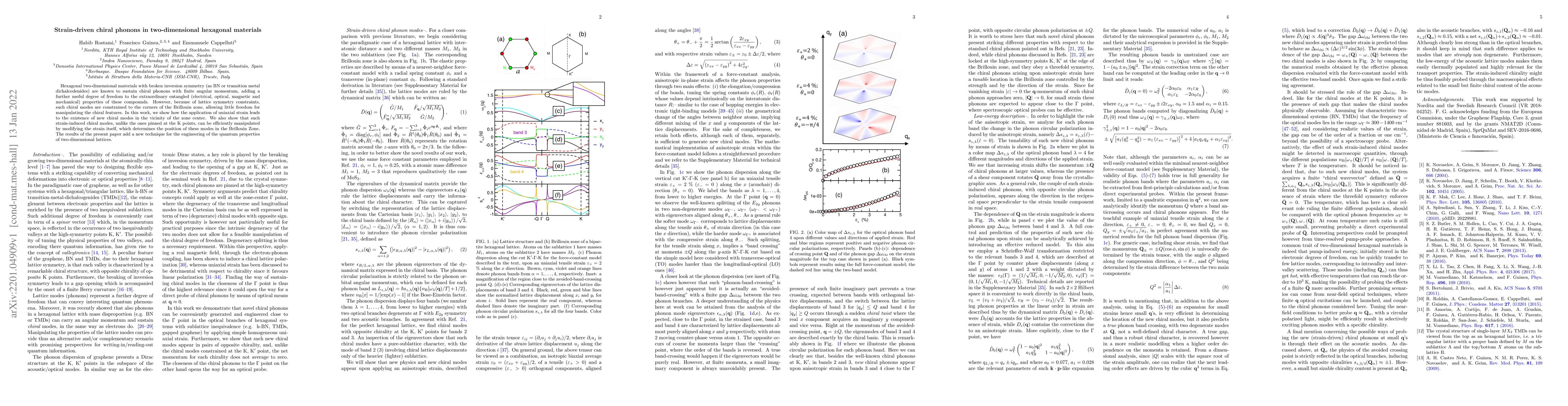 Thumbnail for Strain-driven chiral phonons in two-dimensional hexagonal materials