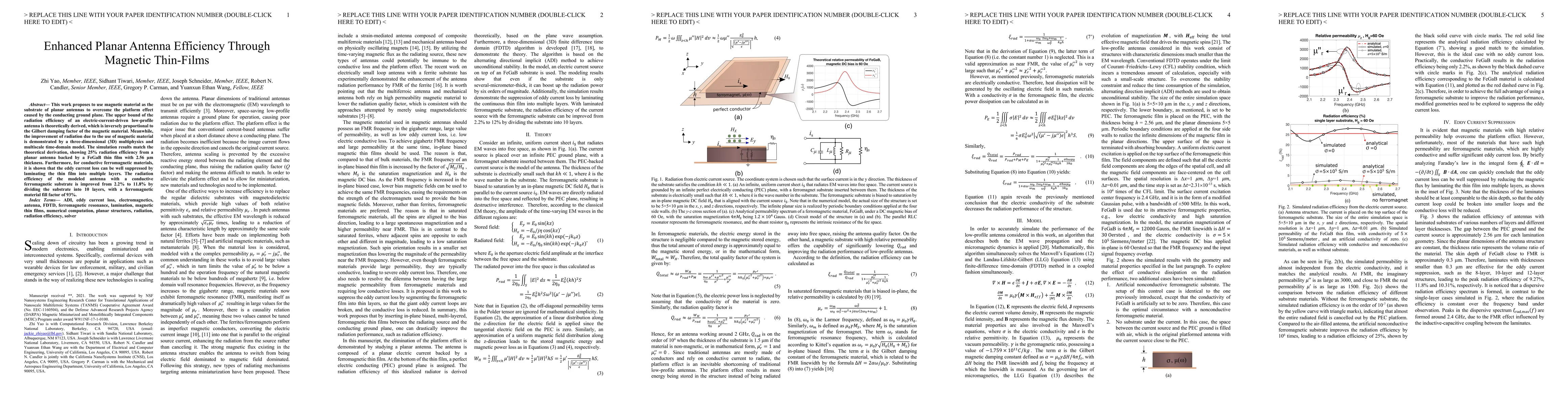 Thumbnail for Enhanced Planar Antenna Efficiency Through Magnetic Thin-Films
