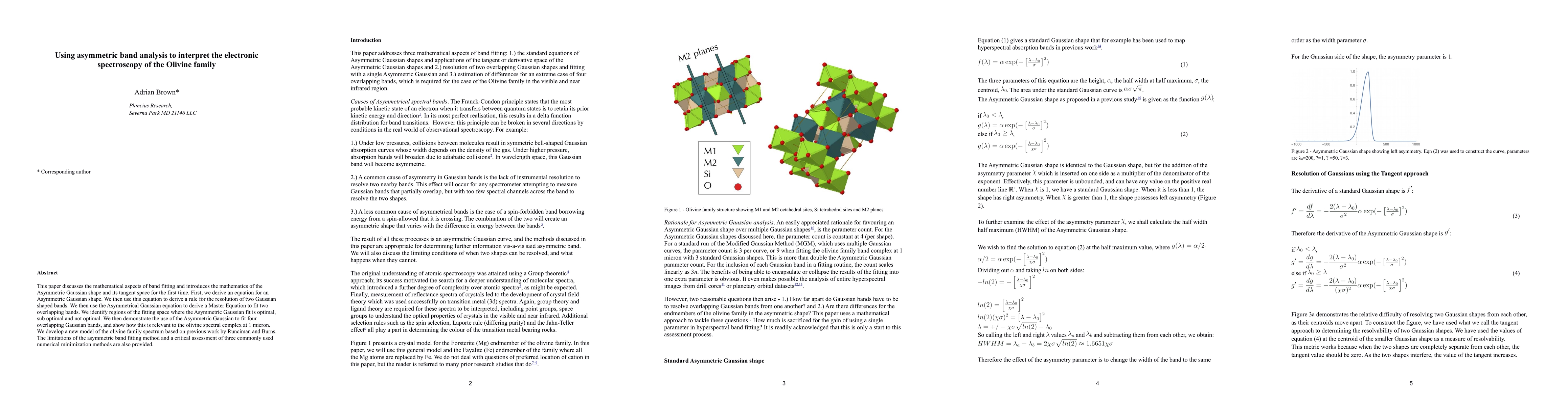 Thumbnail for Using asymmetric band analysis to interpret the electronic spectroscopy
  of the Olivine family