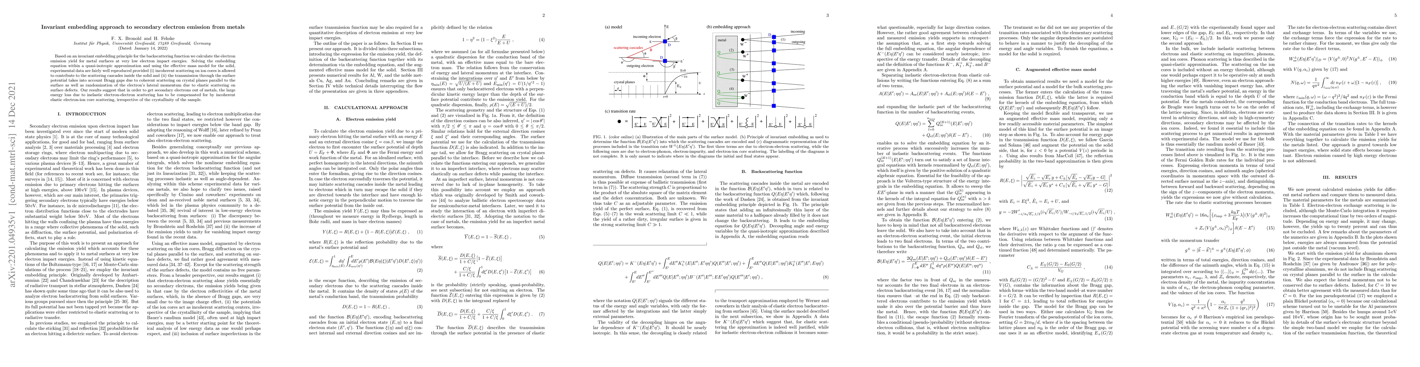 Thumbnail for Invariant embedding approach to secondary electron emission from metals