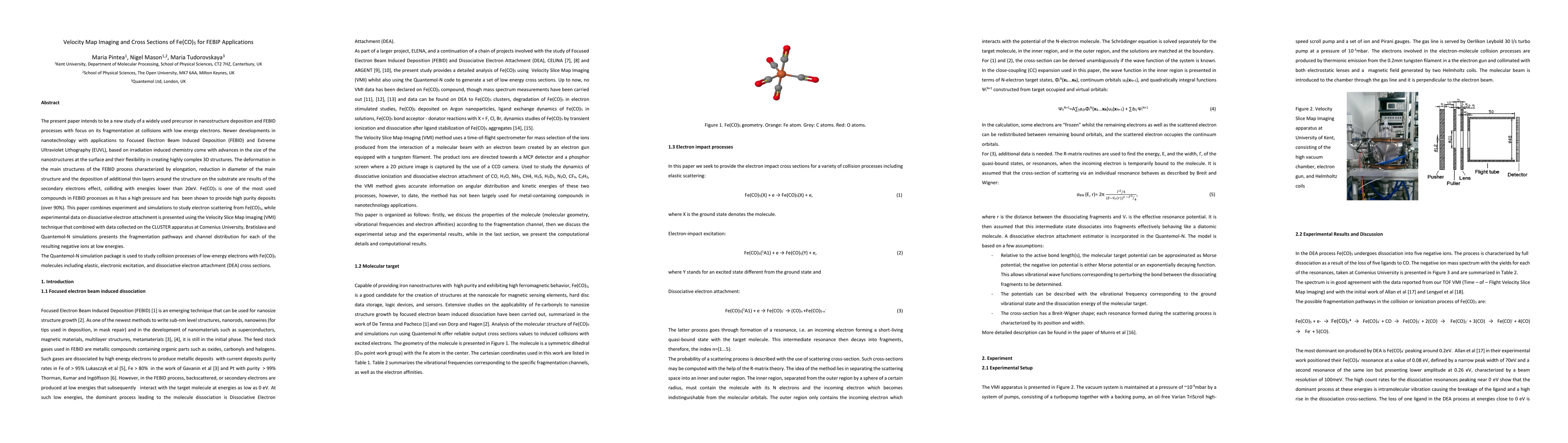Thumbnail for Velocity Map Imaging and Cross Sections of Fe(CO)5 for FEBIP
  Applications