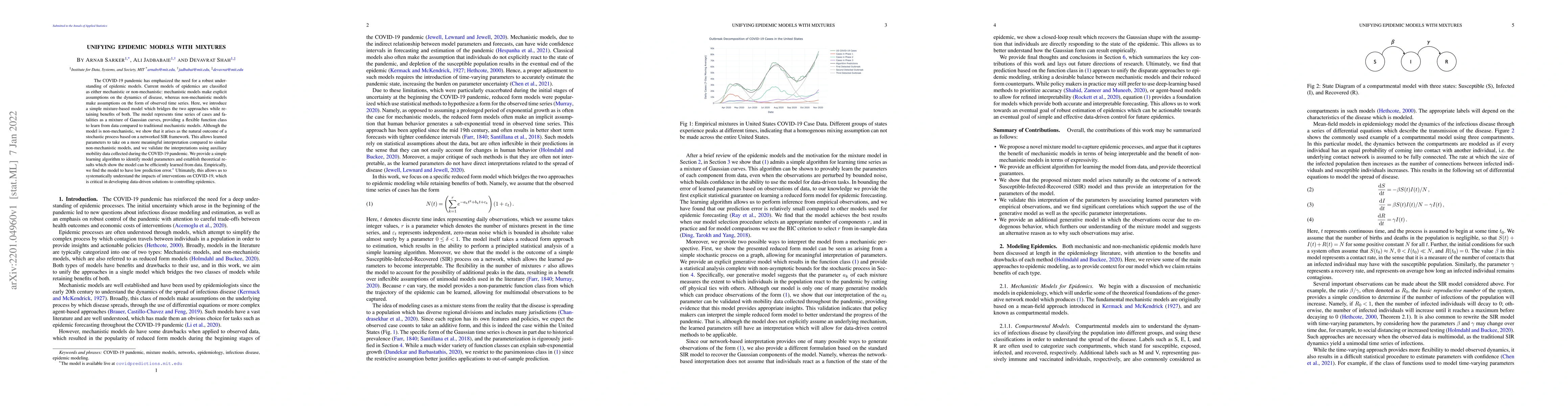 Thumbnail for Unifying Epidemic Models with Mixtures