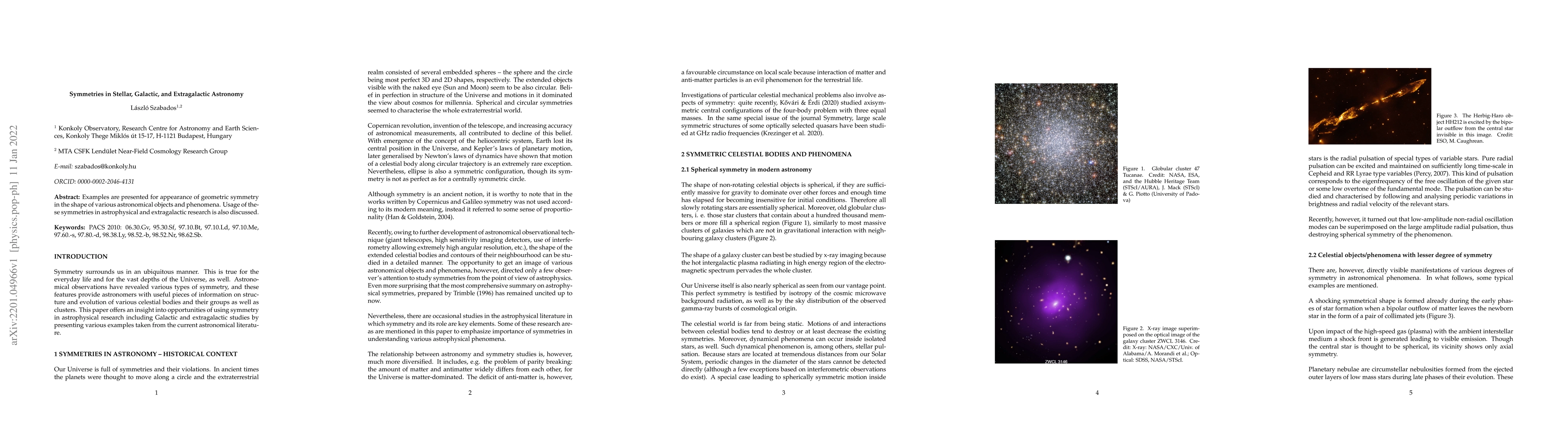 Thumbnail for Symmetries in Stellar, Galactic and Extragalactic Astronomy