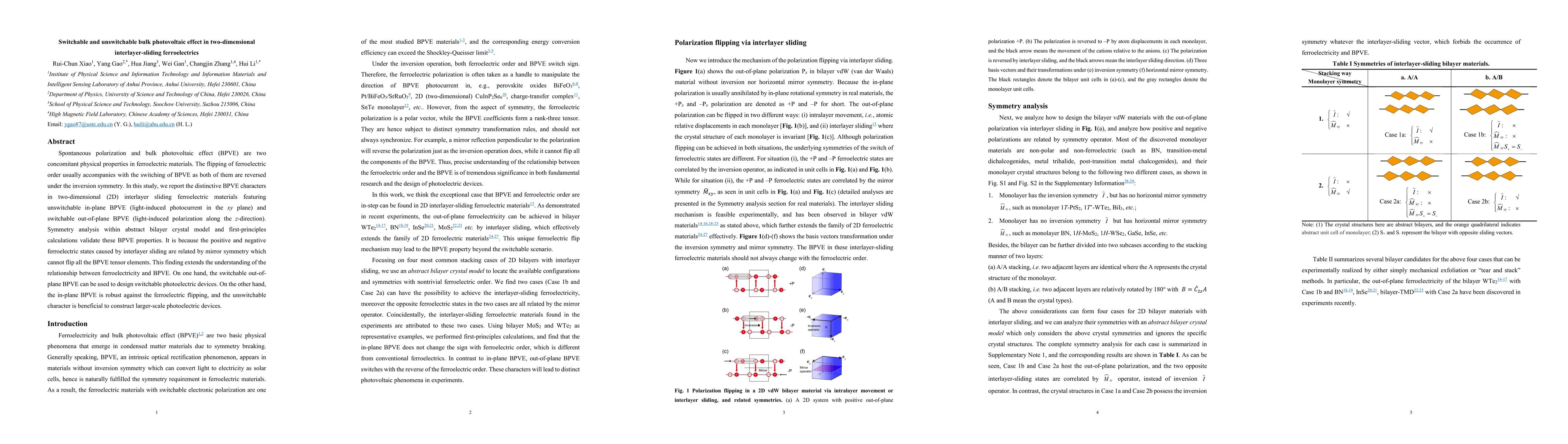 Thumbnail for Switchable and unswitchable bulk photovoltaic effect in two-dimensional
  interlayer-sliding ferroelectrics