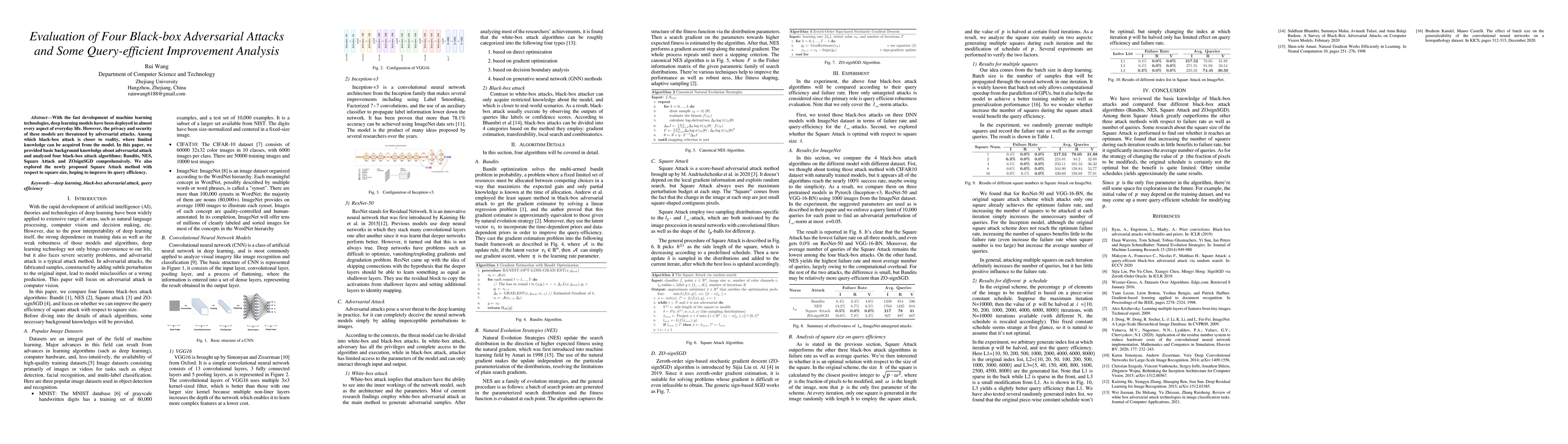 Thumbnail for Evaluation of Four Black-box Adversarial Attacks and Some
  Query-efficient Improvement Analysis