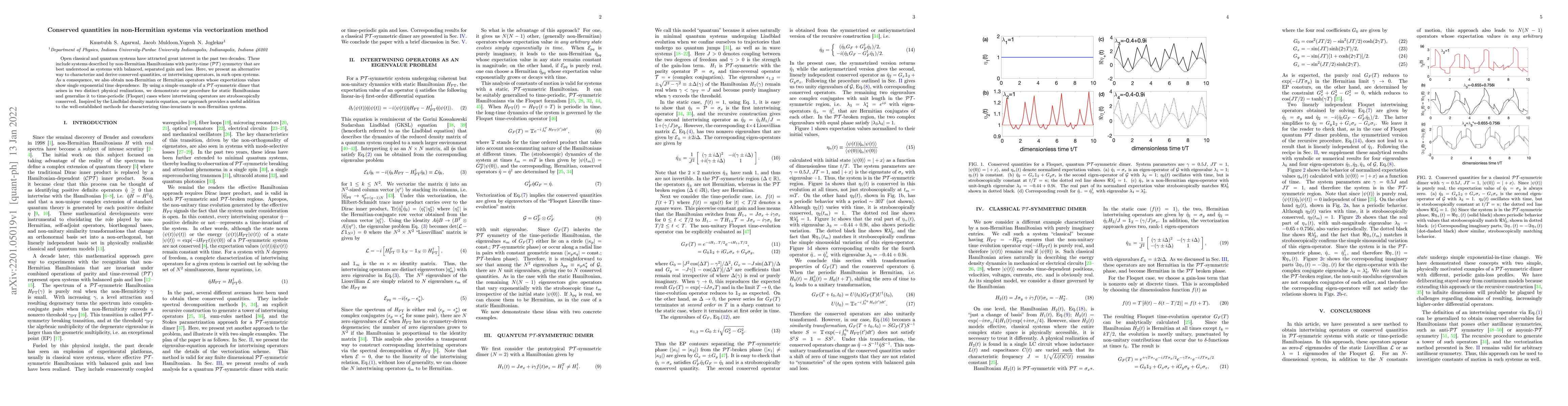 Thumbnail for Conserved quantities in non-Hermitian systems via vectorization method
