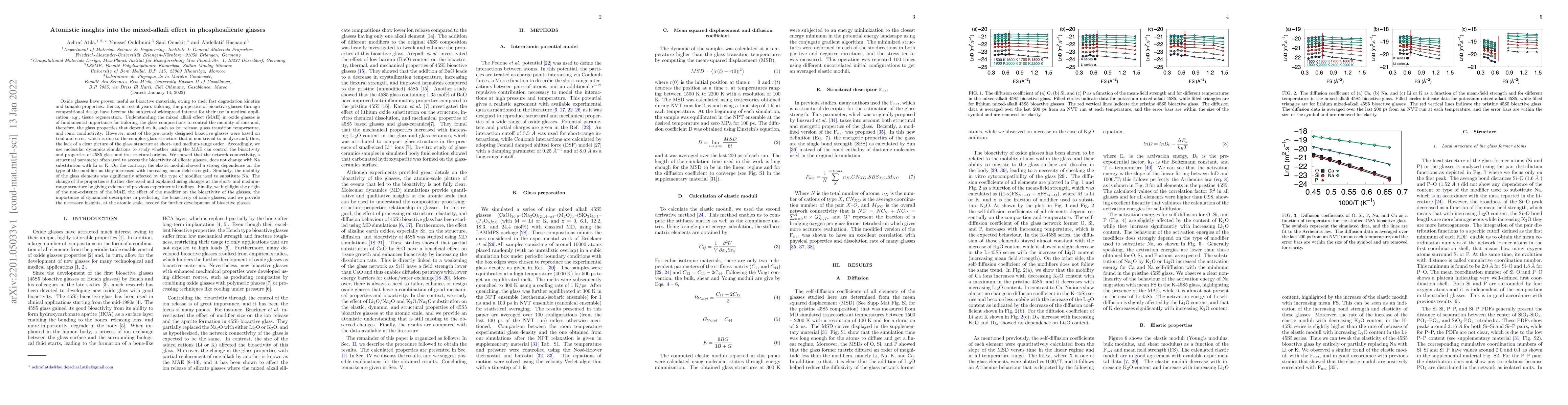 Thumbnail for Atomistic insights into the mixed-alkali effect in phosphosilicate
  glasses