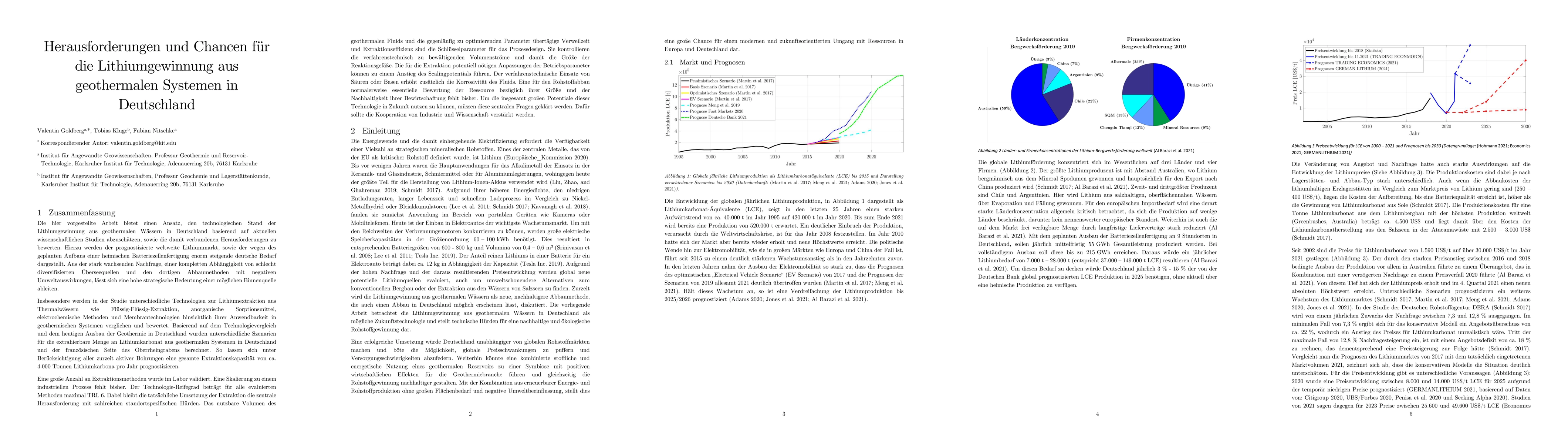 Thumbnail for Herausforderungen und Chancen f\"ur die Lithiumgewinnung aus
  geothermalen Systemen in Deutschland