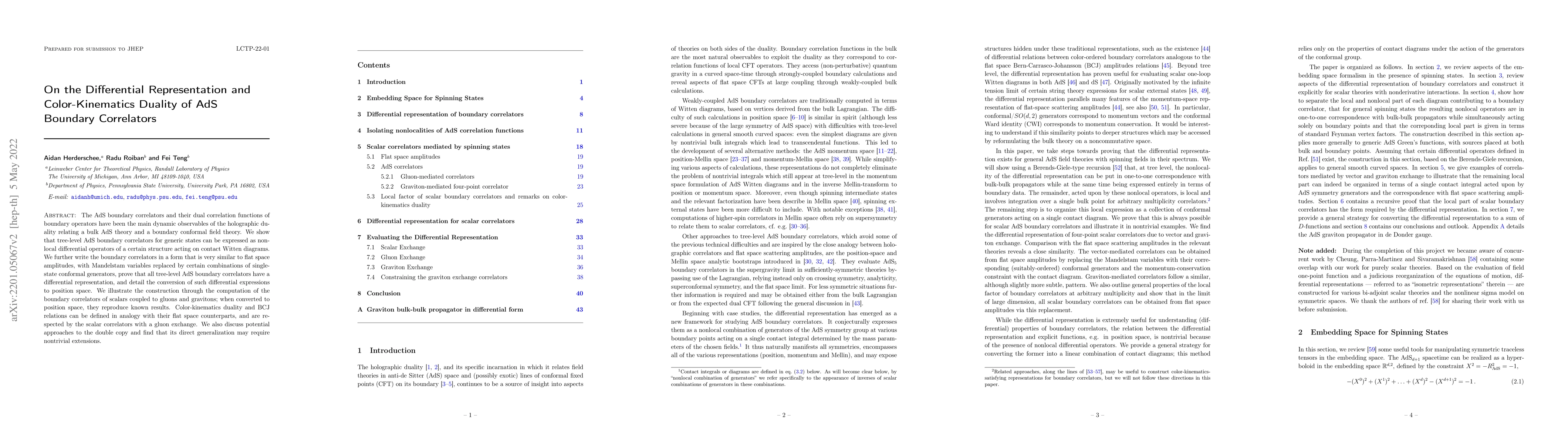 Thumbnail for On the Differential Representation and Color-Kinematics Duality of AdS
  Boundary Correlators