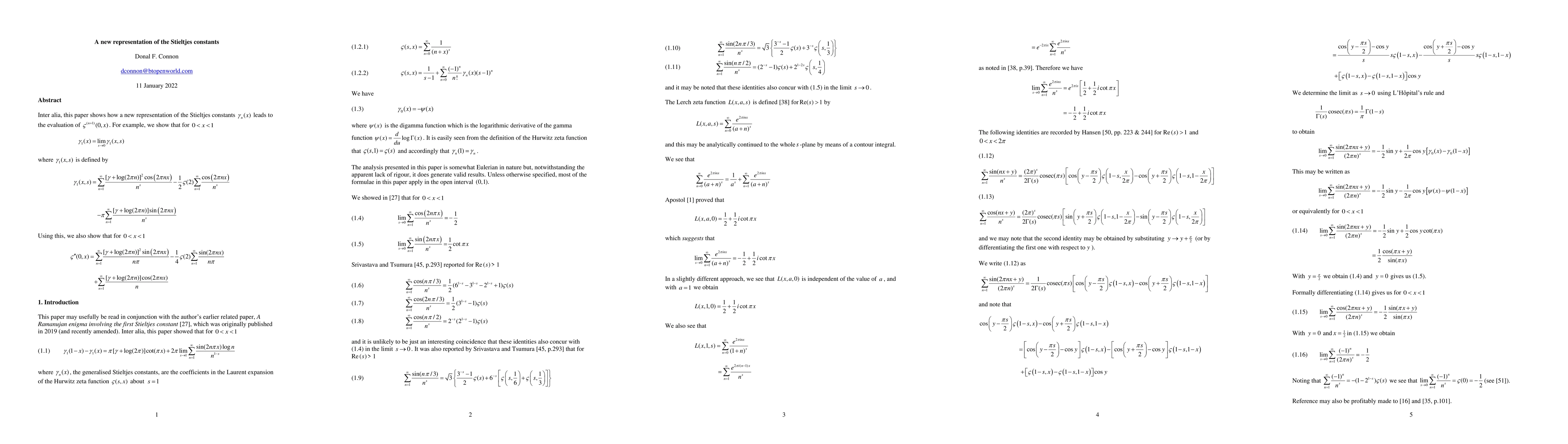 Thumbnail for A new representation of the Stieltjes constants