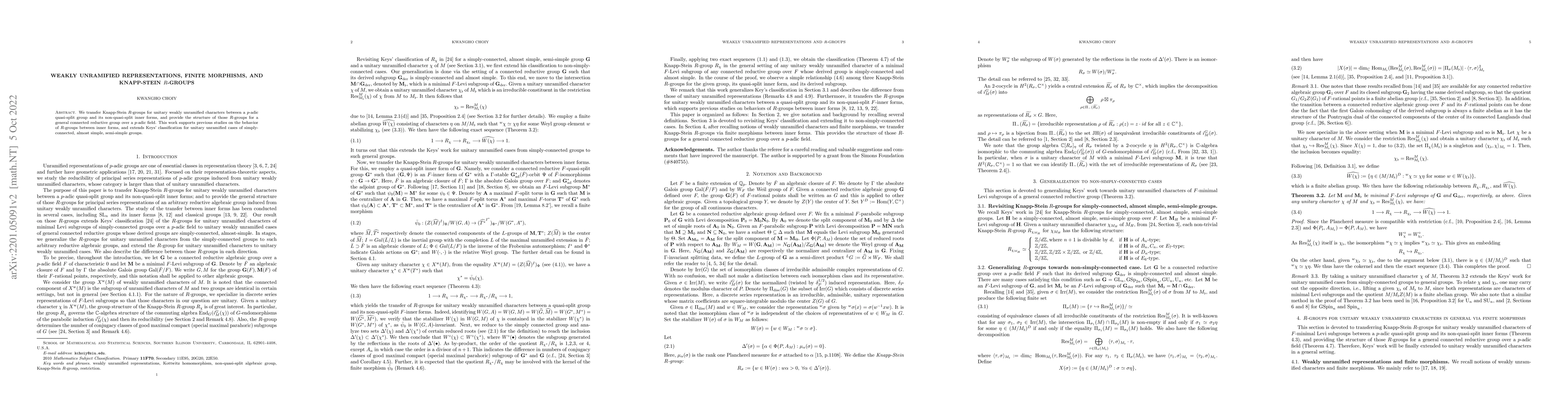 Thumbnail for Weakly unramified representations, finite morphisms, and Knapp-Stein
  $R$-groups
