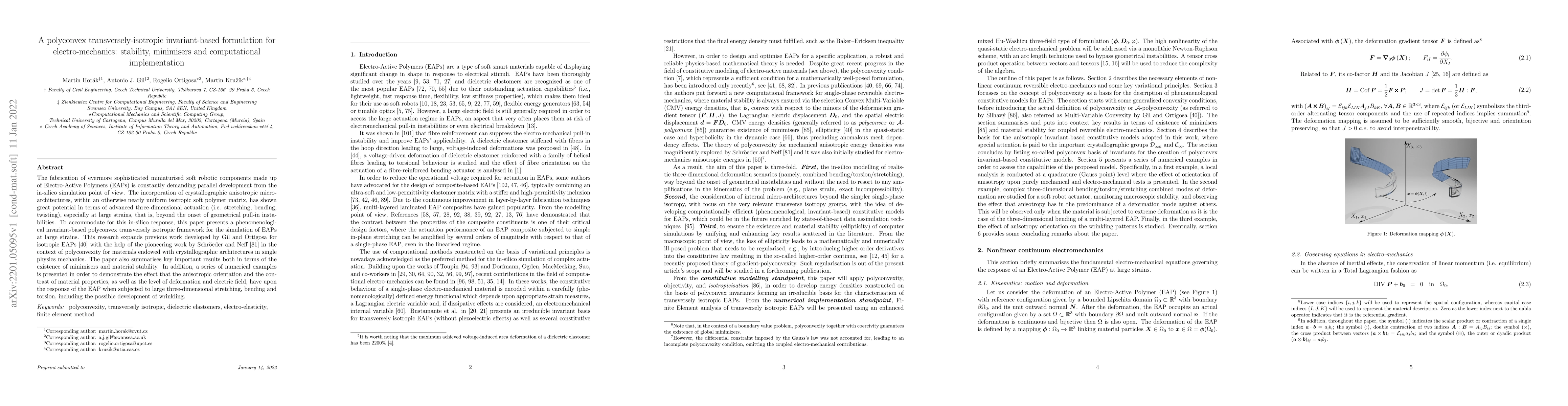 Thumbnail for A polyconvex transversely-isotropic invariant-based formulation for
  electro-mechanics: stability, minimisers and computational implementation