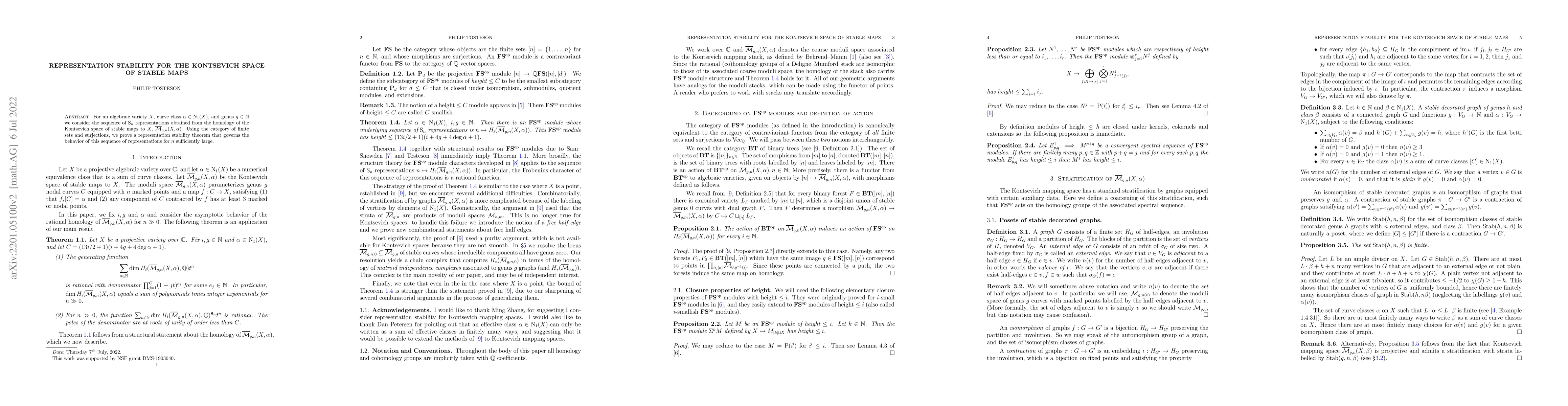 Thumbnail for Representation stability for the Kontsevich space of stable maps