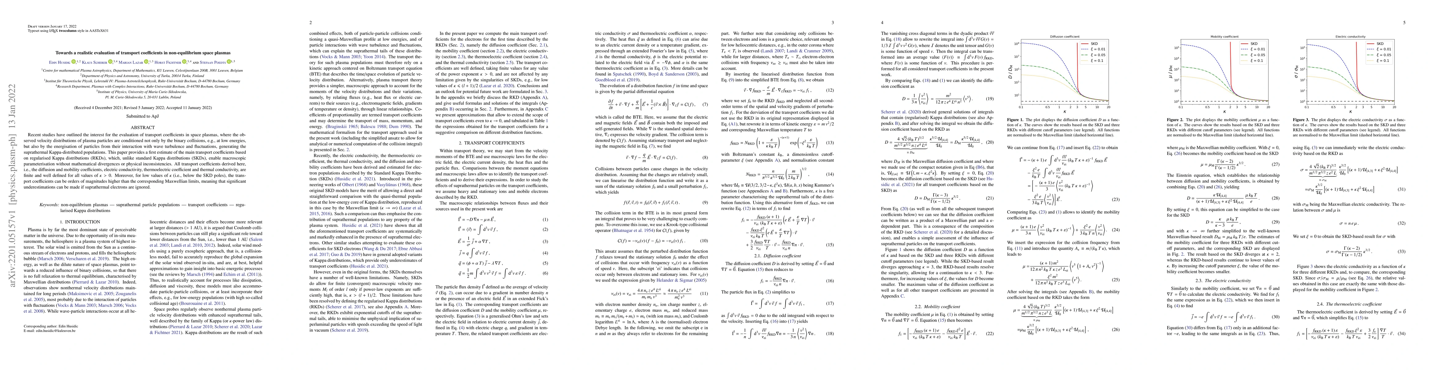 Thumbnail for Towards a realistic evaluation of transport coefficients in
  non-equilibrium space plasmas